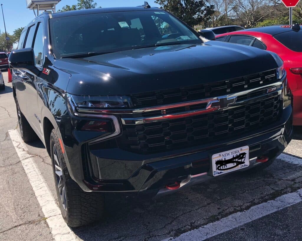 Black Chevrolet Suburban Z71, front view